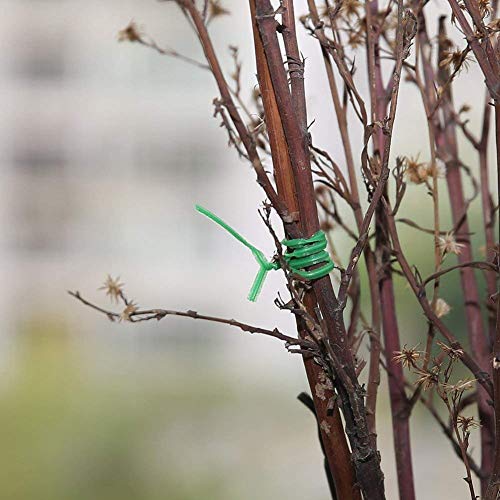 AgriWorld 50m Plastic Twist Tie Heavy Duty Wire Spool Twister with Blade Cutter for Garden Yard Nursery Plant (Green)