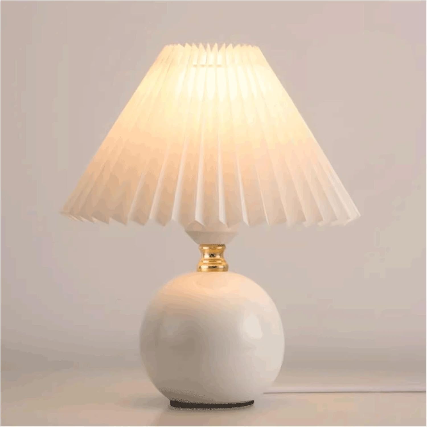 DFAEEKIYO Bedside Lamps Luxury Desk Lamp Ceramic Adjustable Reading Light Bedroom(Beige)