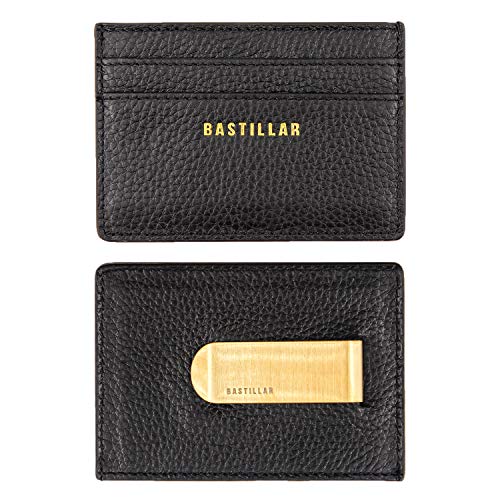 Preisvergleich Produktbild Bastillar Kartenetui mit Geldklammer Kreditkartenetui aus hochwertigem Leder Mini Geldbörse für Damen & Herren Smart Wallet mit RFID Blocker Karten-Portemonnaie inkl. Geschenkbox