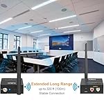 1Mii 2.4Ghz Wireless Audio Transmitter Receiver for TV, 320ft Long Range 20ms Low Delay 192kHz/24bit HiFi Audio, Wireless Adapter Kit for Subwoofer/Powered Speaker/Stereo/Soundbar, RCA(3.5mm)Out/input - Image 3