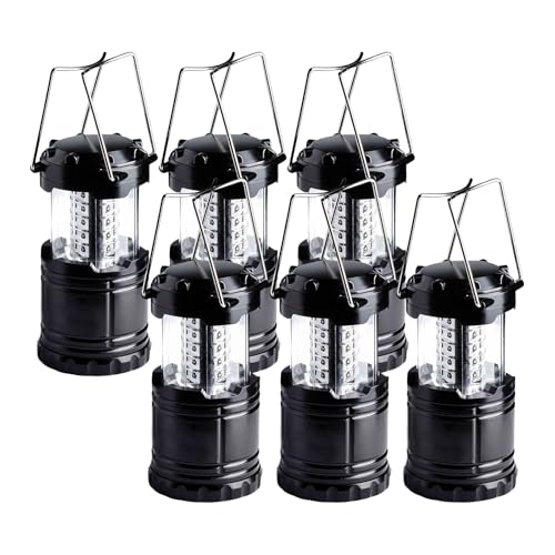 KPKJOO Lantern Collapsible Camping Light, Battery Operated Lanterns LED Super Bright for Power Outages Indoor Emergency Outdoor Camping Hiking Kit (6, LED)