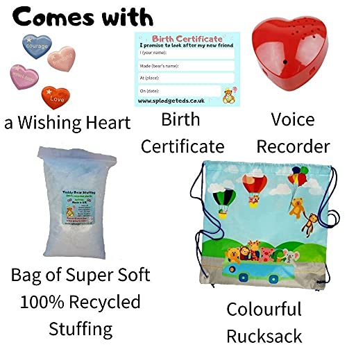 Rainbow Unicorn – weiches Plüschtier – 40 cm – Bauen Sie Ihren eigenen Teddybär-Bastelset mit Stimmrecorder – kein Nähen – Bild 4