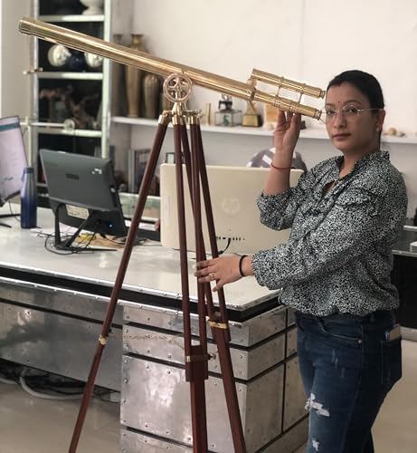 Telescopio Náutico de Latón con Trípode de Madera 64" miniatura 6
