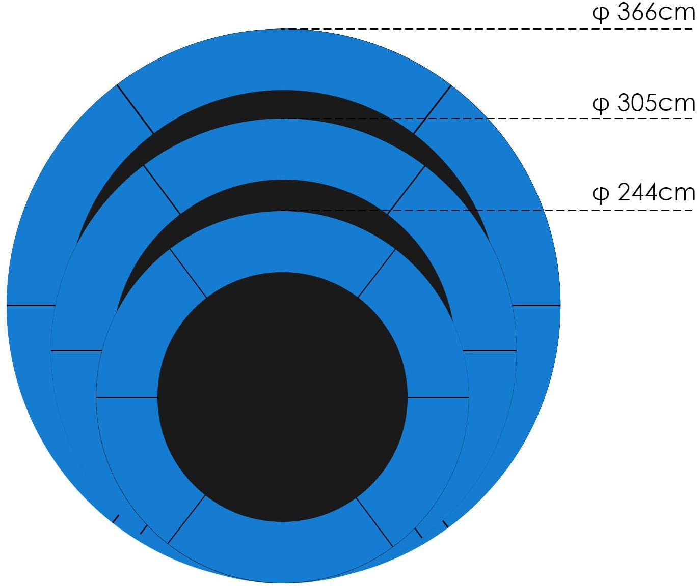 LZQ Randafdekking voor trampoline, veerafdekking van pvc, PE voor trampoline, diameter 244 cm, randbescherming, veiligheidsmat, uv-bestendig, scheurvast, trampolineaccessoires, 30 cm breed, blauw