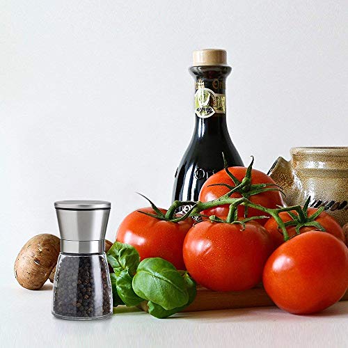 Image of Salt and Pepper Grinder - Premium Stainless Steel Salt and Pepper Mill with Adjustable Coarseness - Salt Grinder and Pepper Shaker Mill (Single package)