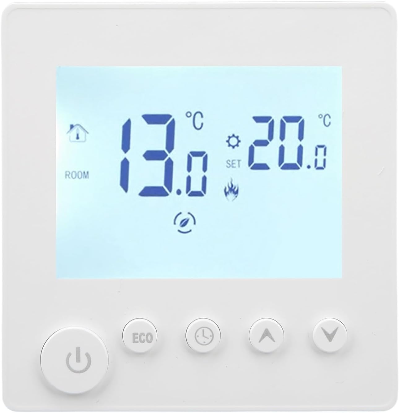Digital Thermostat LCD Display Timing Temperature Controller for Heating Accurate Control Easier Use for Hotel and Hospital Environment (Without WiFi)