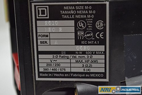 New SQUARE D 2510 MBO2 Size 0 Manual 5HP 30A AMP Motor Starter B298946 miniatura 3