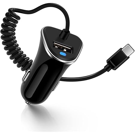 Amazon Usb Type C ケーブル シガーソケット Usb カーチャージャー 2ポート 100cm Type C コイルケーブル付き 車 しがーソケット Ipoto 電源ソケット タイプc 充電ケーブル Usb C 車載充電器 12 24v車対応 車用充電器 Iphone 13 12 Ipad Samsung Galaxy S22 S21 Xpri Oppo