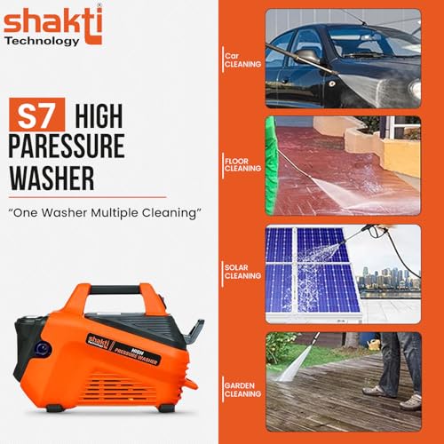 Image of Shakti Technology S7 High Pressure Car Washer Machine with Copper Winding 2100 Watts and Pressure 130 Bar for Cleaning Car, Bike & Home (Copper Winding)