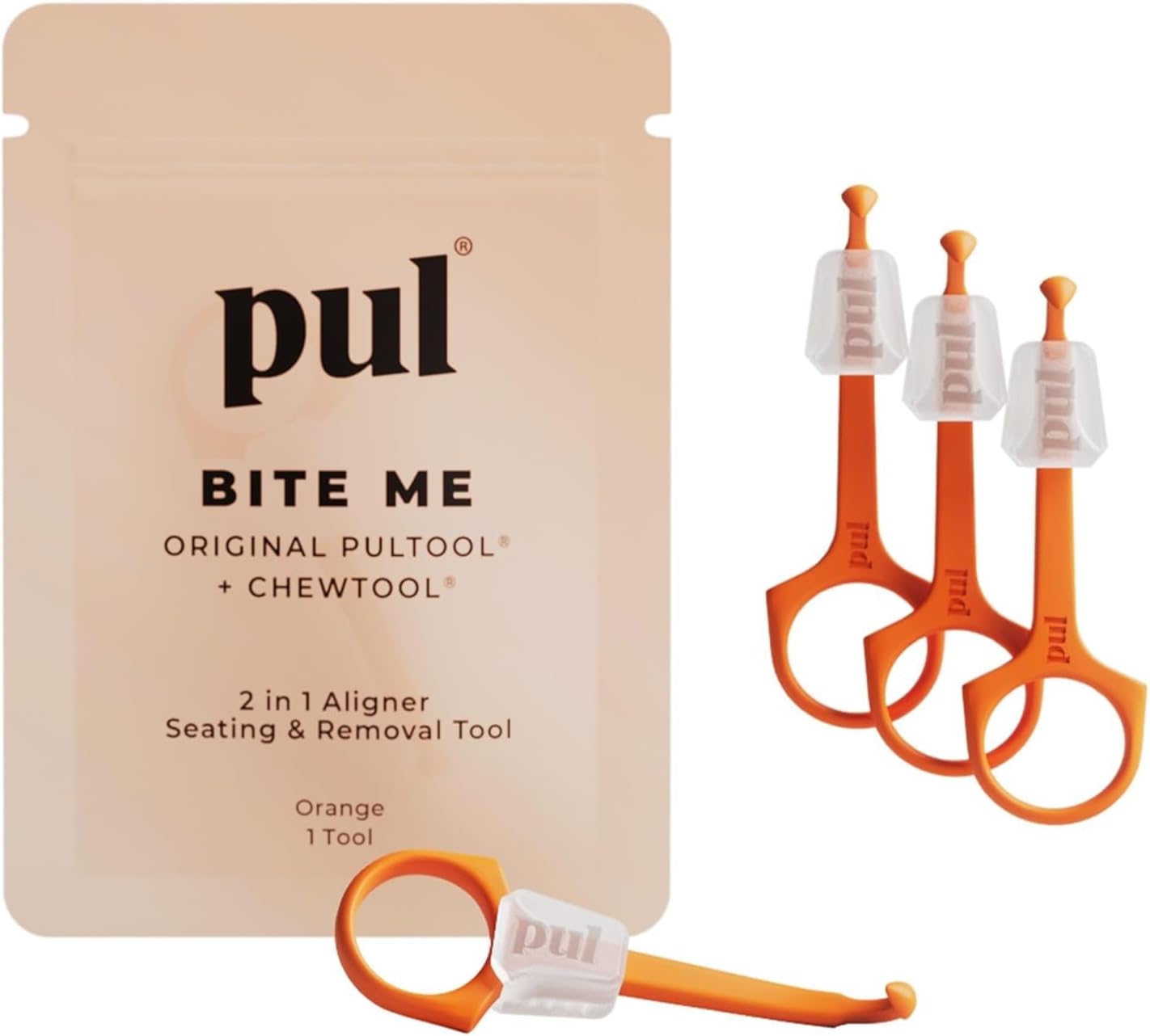 PUL System Aligner Chewies for Invisalign by PULTOOL - Aligner Remover and Chewy Seating Tool - Smile Direct Club Chewie - Acceledent Chew Tubes - Accelerator for Braces - 4 Pack