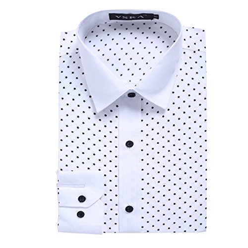 Elonglin - Camicia Casual - con Bottoni - a Stelle...