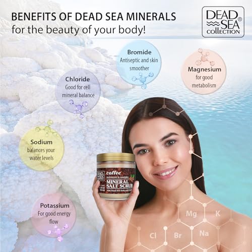 Dead Sea Collection Coffee Scented Salt Body Scrub - Large 660 gr - with Pure Oils and Dead Sea Minerals - Image 3