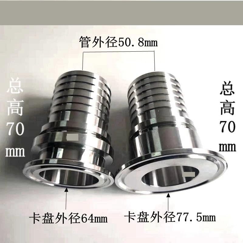Junta a presión con púas de acero inoxidable, 1/2" 3/4" 1" 1,5" 2" 2, 3" 4" a for manguera x triple abrazadera SUS 316L(63mmK77.5mm78.5mm)