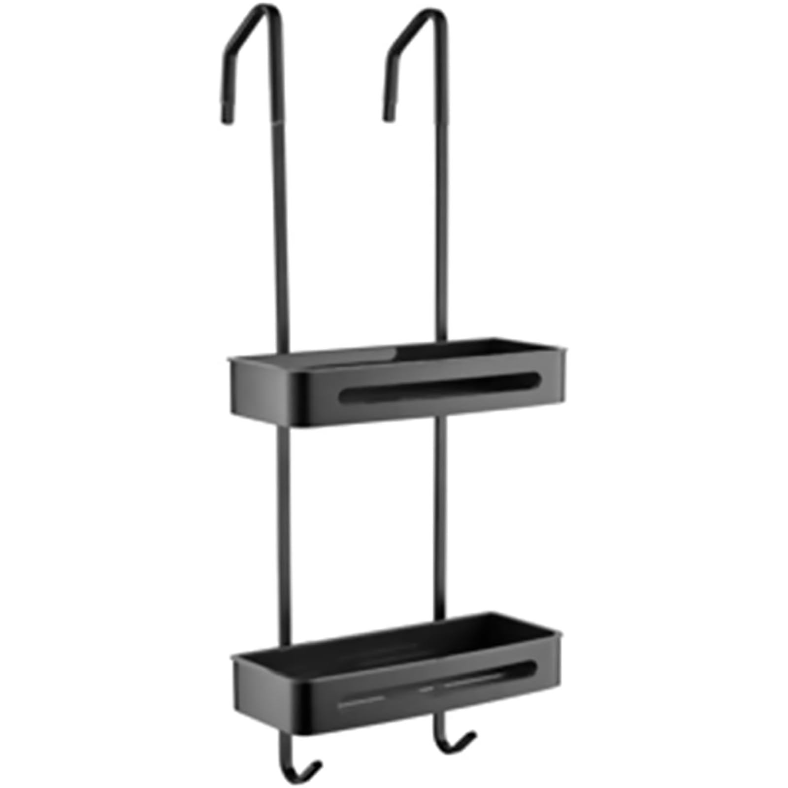 Organizador de ducha colgante de acero inoxidable con ganchos, resistente al óxido, impermeable, no necesita taladrar, estantes de ducha sobre la puerta para organización del baño