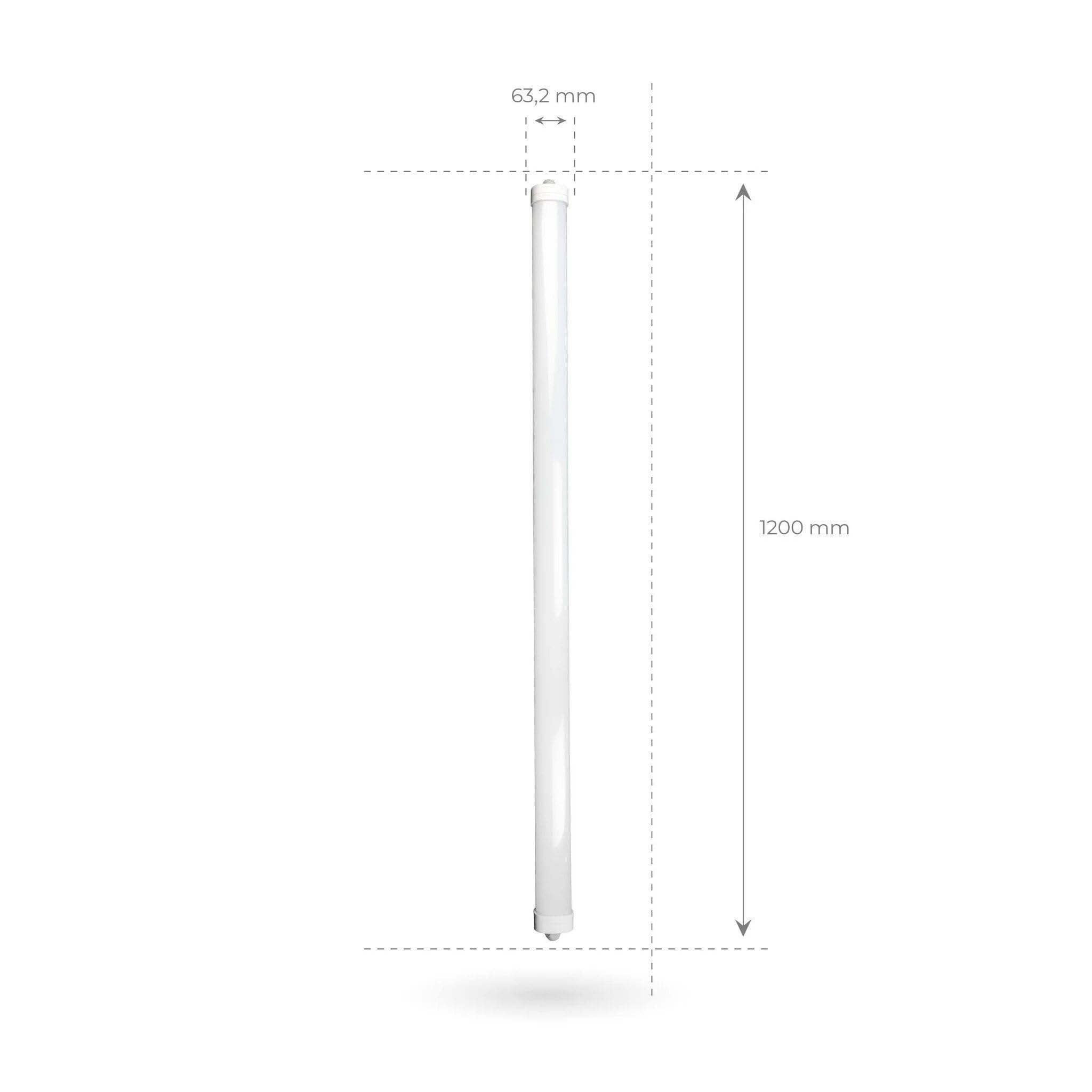 Ledvion - 6 piezas, pantalla estanca, 120cm, IP65, 36W, 130 lm/W, Blanco neutro, 4000K, Impermeable, lámpara de techo para garaje, de bodega, tubo led, almacén