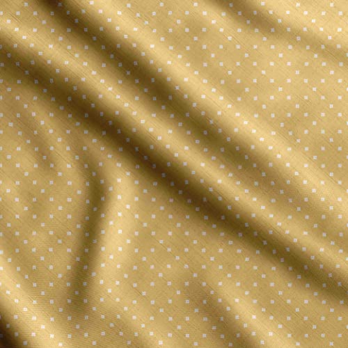 Tissu batiste en coton jaune Soimoi imprimé géométrique au mètre pour habillement et couture
