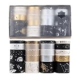 20 rolls Cinta Washi Estampado de Oro Cinta Adhesiva Decorativa 30mm 15mm 8mm Washi Tapes para Manualidades Diarios Planificadores Diarios Envoltorios de Regalo Suministros de Fiesta de Oficina