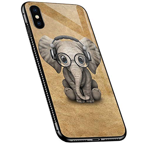 iPhone Xs Case,Funny Dj Elephant Pattern iPhone X Cases for Girls Women,Ultra Protection ShockproofÂ Soft Silicone TPU Non-Slip Back Compatible with Apple iPhone X/Xs