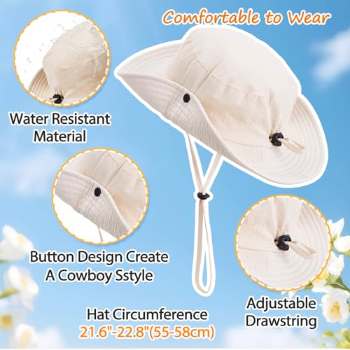 Sombrero de Sol para Mujer con Ala Ancha Beige miniatura 2