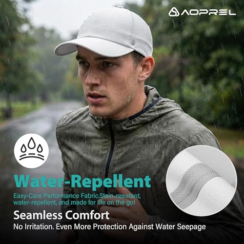 Image of AOPREL Cooling Running Hat for Men & Women Quick-Dry Breathable Performance Hat Lightweight UPF 50+ Unstructured Baseball Cap White