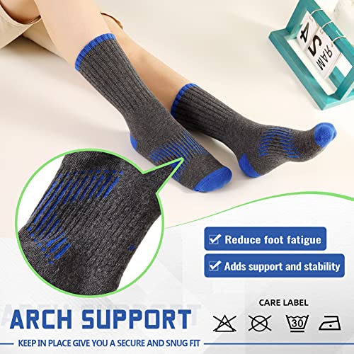 Image of SeeyAN Kids Socks Boys Crew Athletic Half Cushioned Cotton Sport Running Breathable Socks 6 Pairs