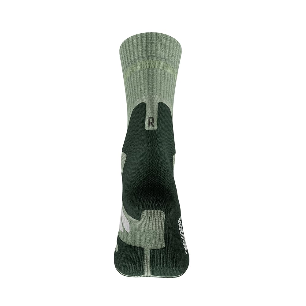 Bauerfeind Calzini da trekking Outdoor Performance Mid Cut Socks, per attività all'aria aperta, come trekking, hiking, 1 paio di calzini sportivi in lana (merino), Erbe verdi, 35-38