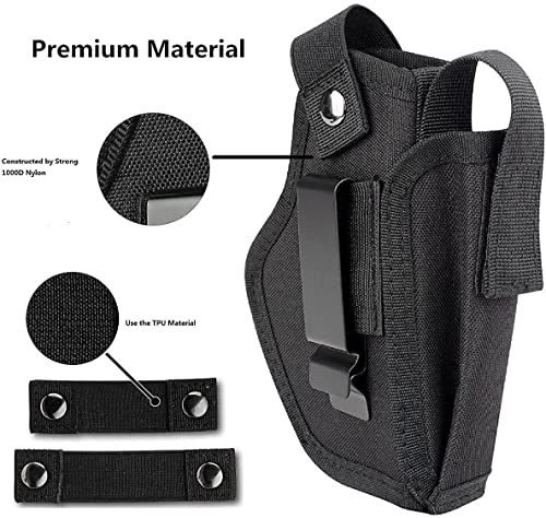 Taktische Pistolen Holster, Verdecktes Waffenholster, Pistolenholster, Gürtelholster with Metal Clip, Universell für Links- und Rechtshänder, Geeignet zum Tragen Kleiner und Großer Pistolen