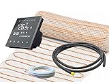 Extra starke elektrische Fußbodenheizung UltraPro für Fliesen 200 W/m² Komplett-Set mit Thermostat RT-50 schwarz (7 m² - 0,5 x 14 m)