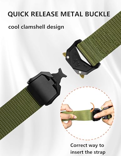 WOLFHUNT Tactical Belt for Men – 1.5" Nylon Belt Quick Release Heavy Duty Work Belt 30–50", EDC Utility Gun Belt2