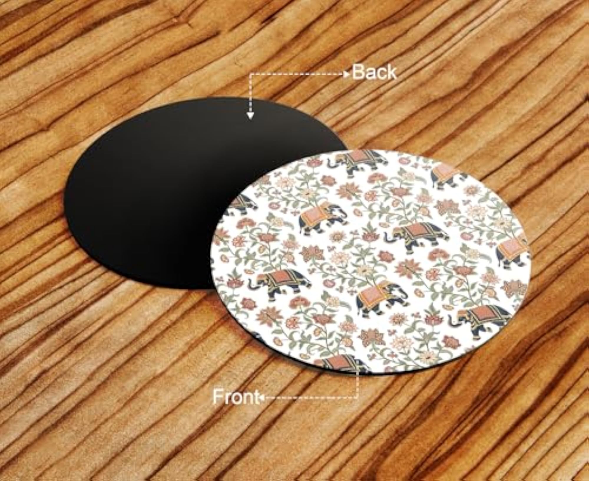 Printed Pattern Ceramic Coffee Mugs with Coaster Set