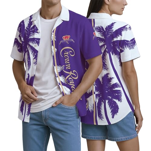 Alcohol Beach Shirt for Men, Drinking Hawaiian Short Short Sleeve, Casual Button Up Shirt