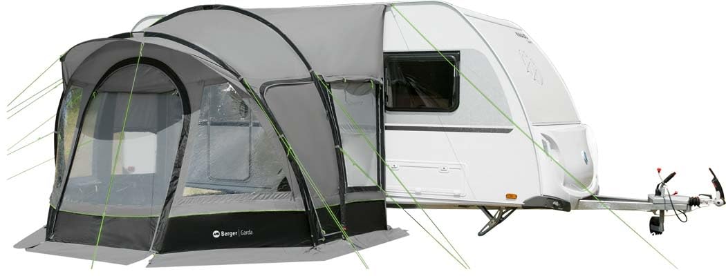 BERGER Garda Reisevorzelt 3 x 3 m | Wohnwagen Camping-Vorzelt mit Stehhöhe | schneller Aufbau | Anbauhöhe von 240 bis 255 cm | Wassersäule 3000 mm, UV-beständig