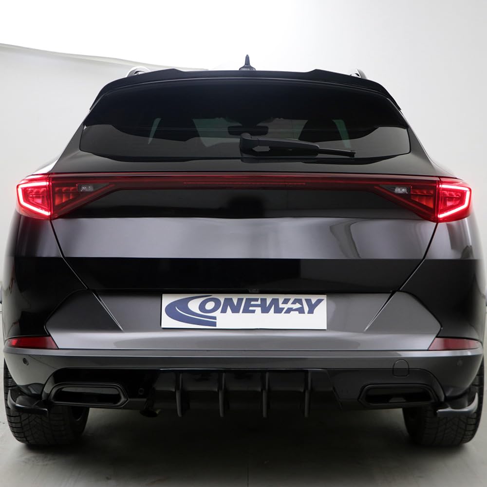 Oneway Jupe de pare-chocs arrière (Diffuseur) compatible avec Cupra Formentor 2020-2024 - Noir brillant