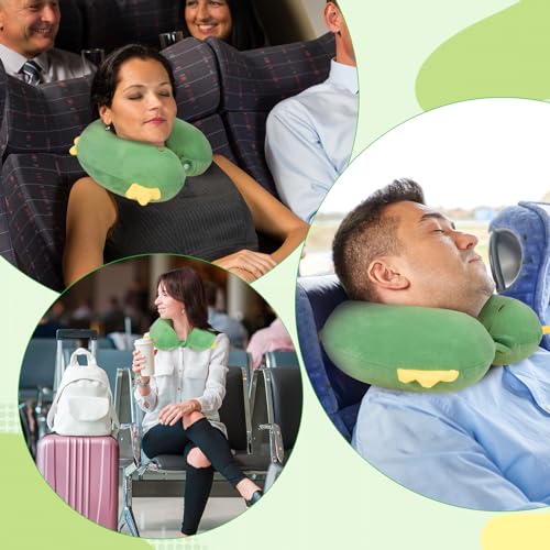 Apricitie Nackenkissen Kinder Memory Foam Reisekissen Cartoon Tier Nackenstütze, 30 x 30cm Nackenhörnchen Erwachsene Niedlich Kinder Reisekissen U-förmiges Nackenkissen Flugzeug für Reisen