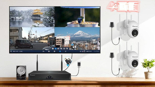 Amazon.co.jp: Jennov 防犯カメラ 屋外 800万画素対応可 360°広角撮影