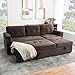 Naomi Home L-Shaped Sectional Sleeper Sofa with USB Ports - Convertible Pull-Out Bed, Ample Storage, Timeless Design, Durable Construction Espresso/Microfiber