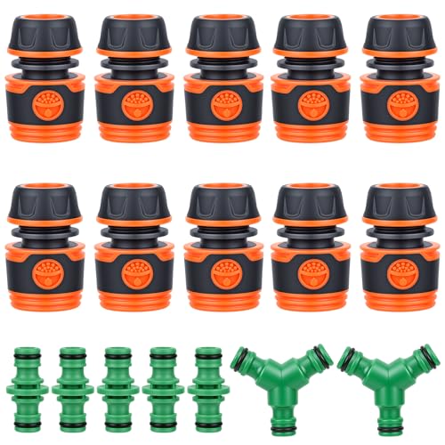 Raccord Tuyau Arrosage 13mm, 17 Pièces Connecteur Tuyau Arrosage, Raccord Tuyau D'arrosag, Convient pour Pelouse, Agriculture, Lavage De Voiture, Système...