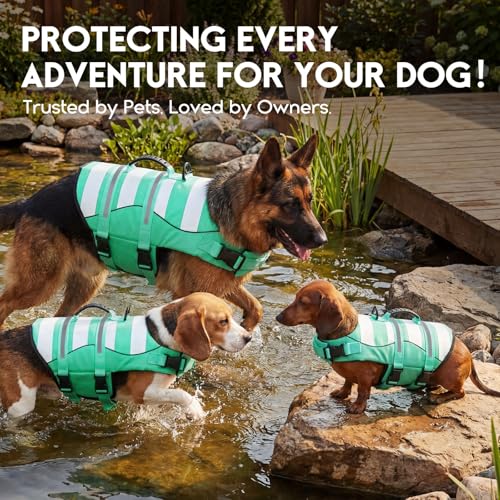 ASENKU Hundeschwimmweste Klein XS mit Rettungsgriff, verstellbarem Brustgurt und Reflektorstreifen, Schwimmweste für Hunde zur sicheren Nutzung beim Bootfahren, Baden und Wassersport