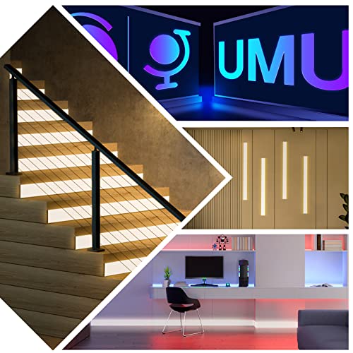 Muzata 2Pack 4FT/1.2M Iluminación LED para Zócalos miniatura 5