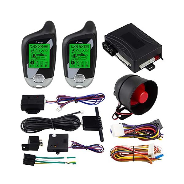 EASYGUARD EC202 2 Way car Alarm System with LCD Pager Display Remote Engine Start & Microwave Sensor DC12V
