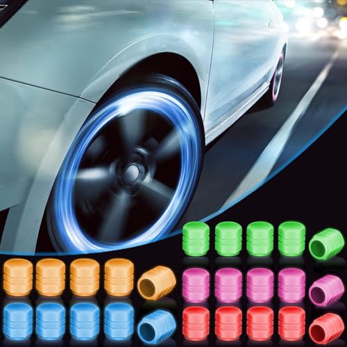 ZKSXOA Lot de 25 Bouchons de Valve Lumineux pour Valve de Pneu de Voiture, Moto, vélo,Convient à...
