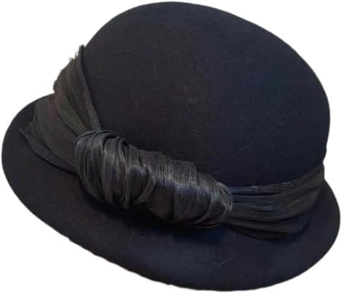 [PVTK] シルクリネン装飾ベレー帽ウール素材小顔効果エレガントデザイン女性向け秋冬春用防寒軽量おしゃれ帽子多色展開洗練アイテム