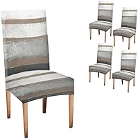 Vista 68 de TOMWISH Fundas para Sillas De Comedor 6, Fundas para sillas de comedor, pintura de arte abstracto, funda extraíble elástica de elastano para silla