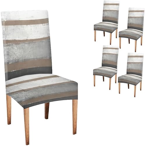 Miniatura 68 de TOMWISH Fundas para Sillas De Comedor 6, Fundas para sillas de comedor, pintura de arte abstracto, funda extraíble elástica de elastano para silla