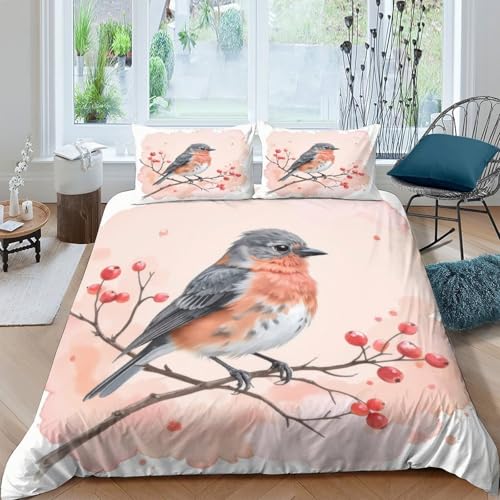 Parure de lit oiseau 200x200 cm avec housse de couette en microfibre - 2