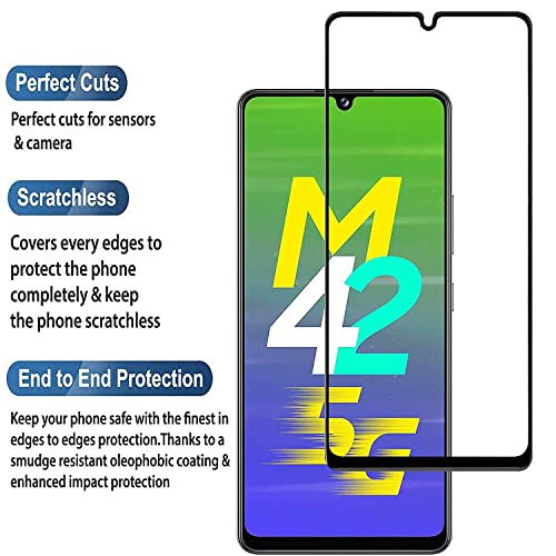 Image of HD Tempered Glass Screen Protector Compatible For Samsung Galaxy M42 5G With Edge To Edge Coverage And Easy Installation Kit