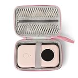 TUGUAI Label Maker Case Compatible with Phomemo D30 NiiMbot D110 D11SUPVAN E10 Label Printer, Hard Carrying Container Storage Holder Organizer for Tape Roll, Charging Cable (Box Only, Pink)