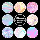  Holographic Scrapbook Paper: 20 Double Sided Sheets 8.5 x 8.5 for Scrapbooking, Mixed Media Art, Junk Journals, Crafting projects, Origami, and More  Premium Color