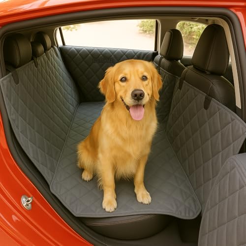 Dog Car Seat Cover with Door Scratch Protector - Sedans, Mid-Size SUV, Mid-Size Trucks - Dog Car Hammock - Waterproof Car Seat Protector