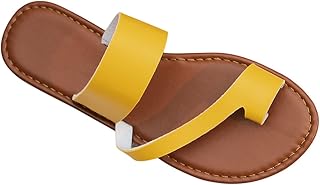 hlysgo Sandals for Women Dressy Summer 2023 Casual Slides Fashion Toe Ring Strappy Sandal Flatform Slides Roman Sandals